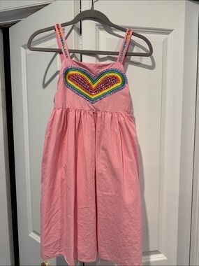 Lola and the Boys Girls Pink Rainbow Heart Sundress